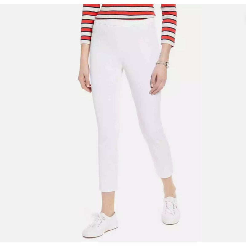 Nordstrom 1901 Pants 12 NWOT Stretch Ankle Skinny White Slimming Fit CottonBlend