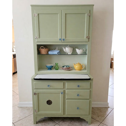 Secondhand Sandies: Sage Green Farmhouse Hoosier Kitchen Cabinet Hutch