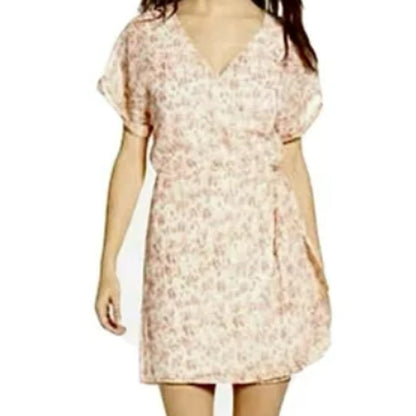 NWT All In Favor Simone Wrap Short Dress in Multi Animal Print Sz XL/Extra Large