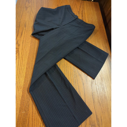 Alex Marie Navy Blue Pinstripe trouser Career Size 2P boot cut flat front
