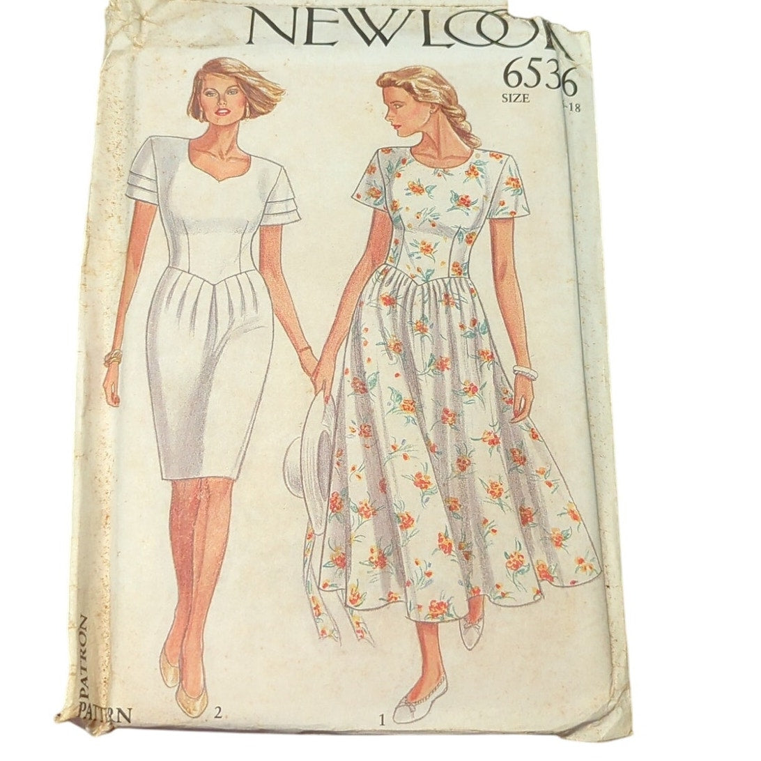 Vintage Sewing pattern New Look 6536 Size 6 16 dress