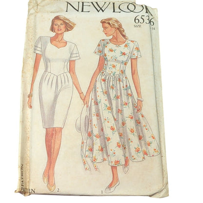 Vintage Sewing pattern New Look 6536 Size 6 16 dress