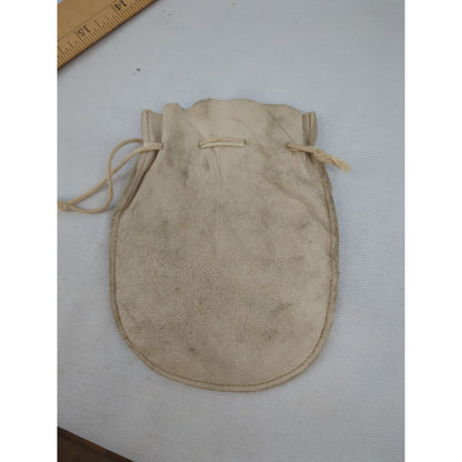 Vintage suede cream marbles MISSOURI bag drawstring