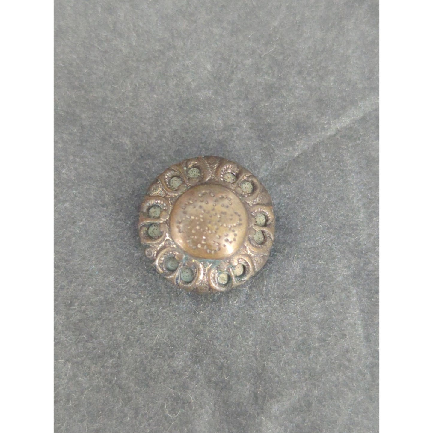 LOT O of 10 Antique Vintage Victorian Brass Mixed Materials Buttons ESTATE FIND