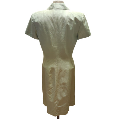Liz Claiborne 100% Silk Button-Front Sheath Dress with Pockets Shift Vintage