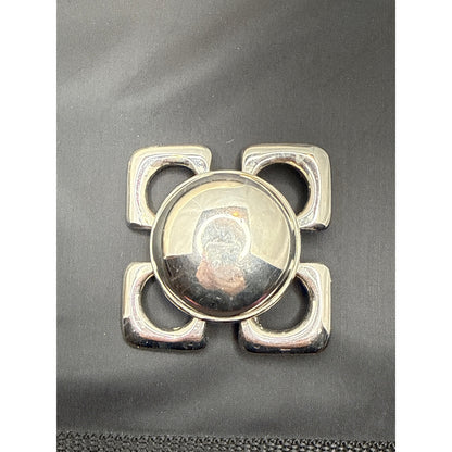 Geometric Quatrefoil design Sterling Silver Brooch Pin Pendant Modernist MCM 60s