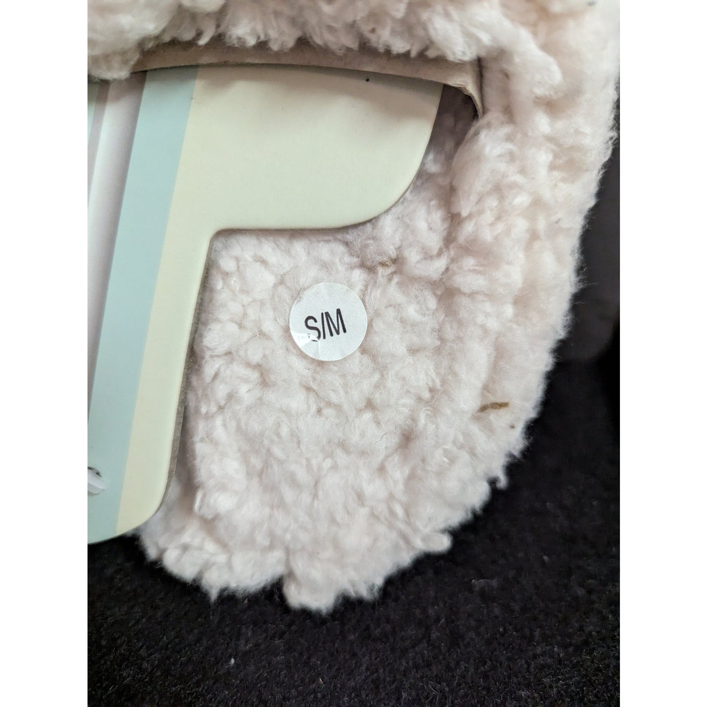 Lemon Cozy Slippers Memory Foam Sherpa Trim Grey Knit Slide NWT Small/MEDIUM