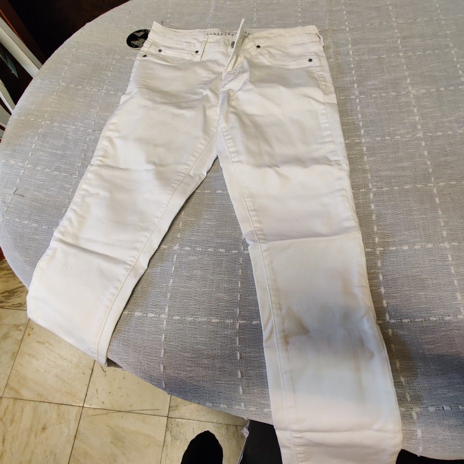 NWT Articles of Society Skinny Leg Cut Jeans Mid Rise Solid White Size 28 Waist
