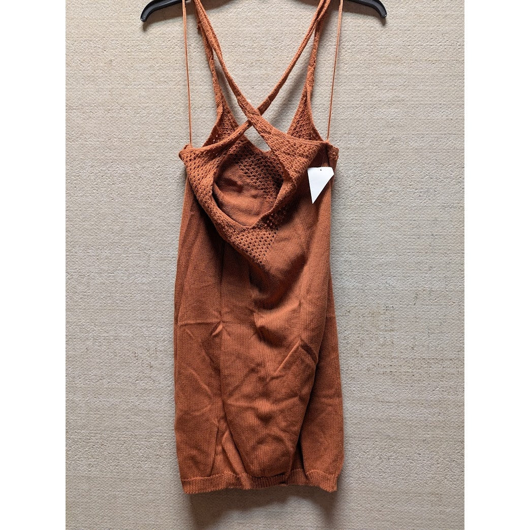 Free People Knockout Swit Slip Mini Dress Size SMALL NWT Orangey bodycon