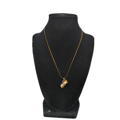 Vintage Fashion Gold-Tone Miniature Golf Bag Pendant Necklace