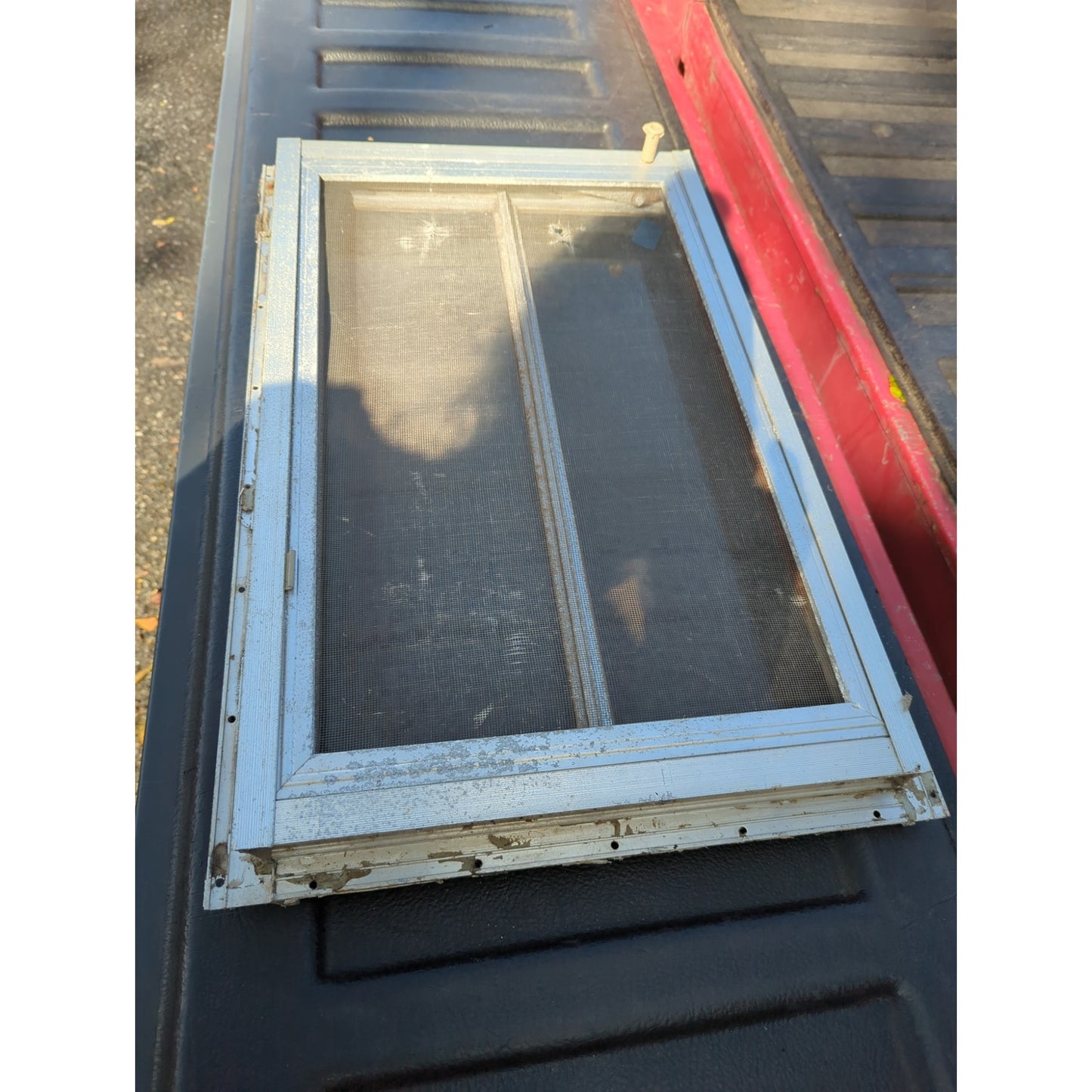 1976 Scotty Serro Camper ORIGINAL Window metal screen aluminum glass SIDE PANEL
