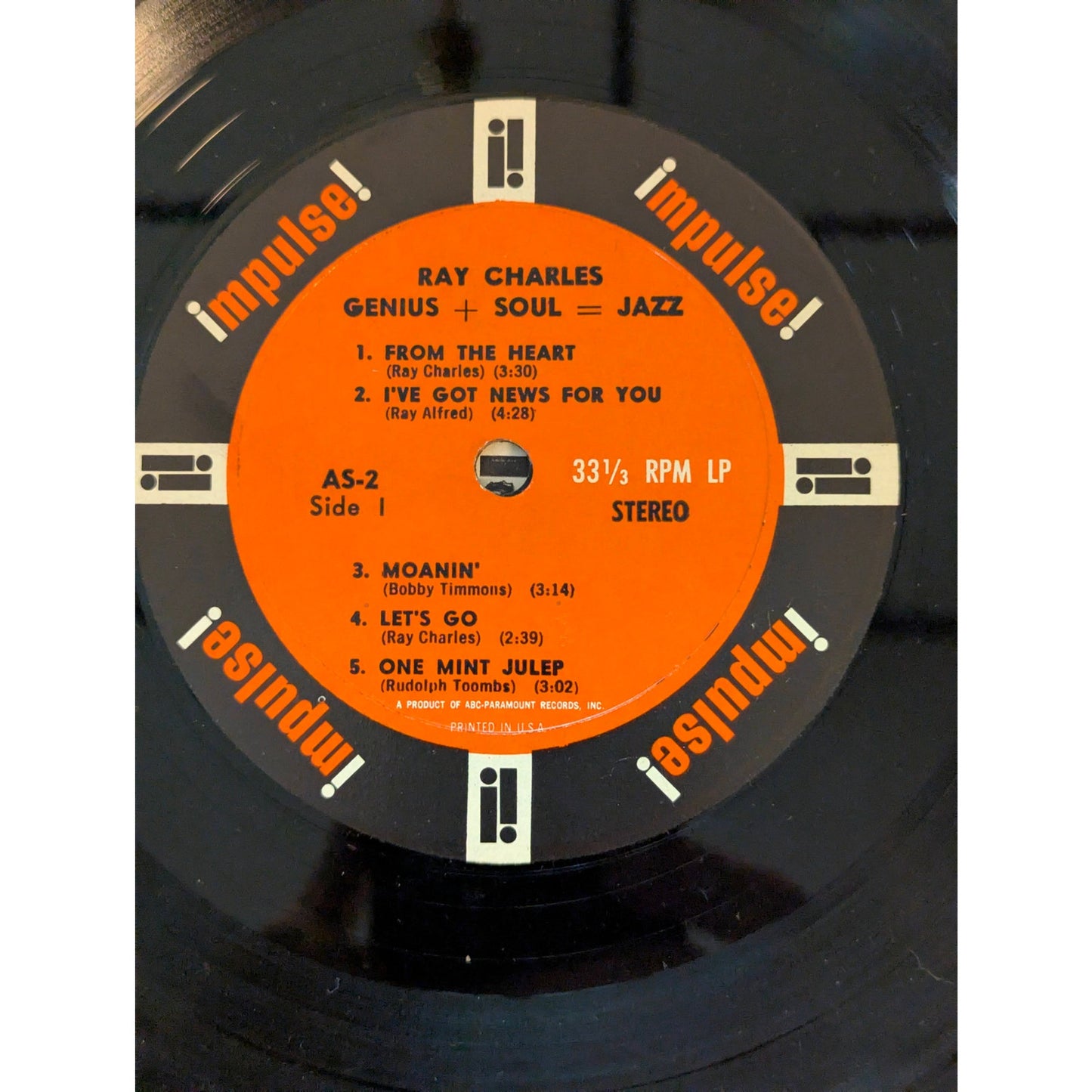 Vintage Ray Charles Genius + Soul = Jazz Impulse! A-2 Gatefold Mono Vinyl LP