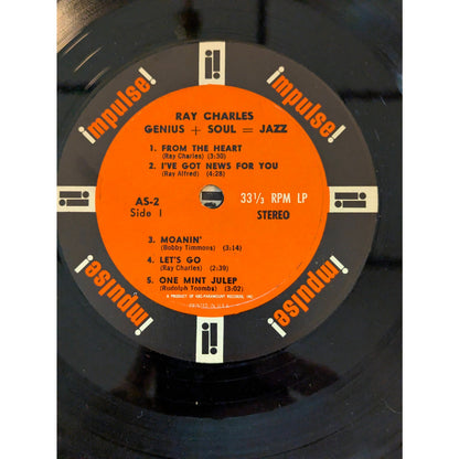 Vintage Ray Charles Genius + Soul = Jazz Impulse! A-2 Gatefold Mono Vinyl LP