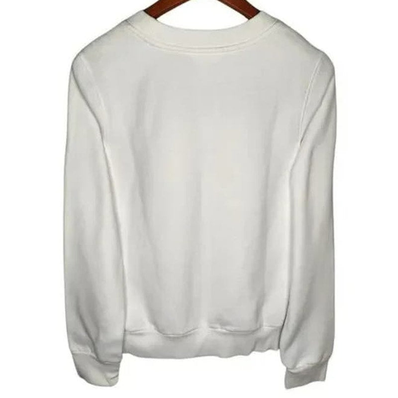 NEW 1901 Hello Snow Winter Holiday Fleece Lined Sweatshirt Sz XXL in White NWT