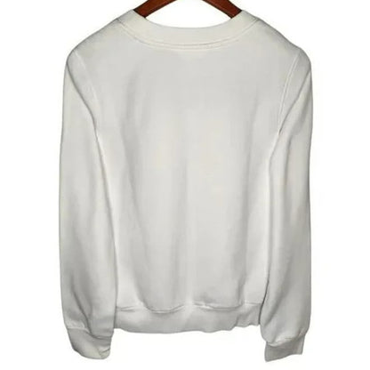 NEW 1901 Hello Snow Winter Holiday Fleece Lined Sweatshirt Sz XXL in White NWT