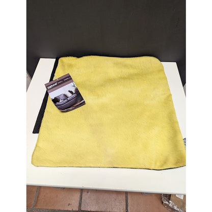 LOT of 2 Natural Brand 100% Dyed Cowhide Pillow Case Cover Yellow & Black NEW