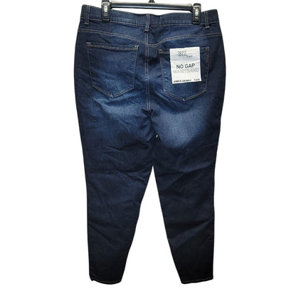 1822 Denim Ankle Size 16W Jeans Dark Blue Wash NEW Button Zipper
