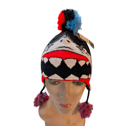 Under Armour Kids Shark Knit Winter Beanie Hat Fleece Lined Earflaps Pom