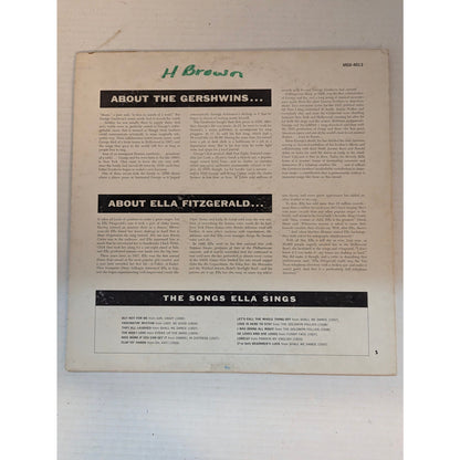 Vintage Ella Fitzgerald  Gershwin Song Book Verve MG V-4029 Volume 1 Vinyl LP