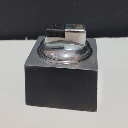 Vintage MCM black silver table Lighter MR io 1960s cube