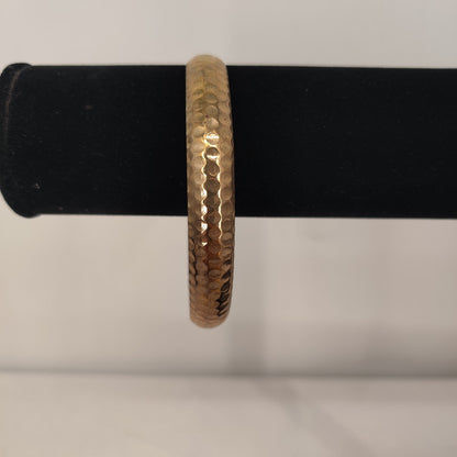 Copper bracelet set stack hammered floral etched plain
