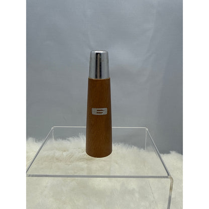 Vintage Mid Century Modern Teak Wood and Chrome Salt and Pepper Shakers Set