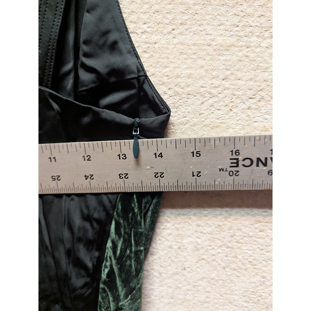Helmut Lang Front Velvet Slip Dress Womens 2 Forest Green Sleeveless $690 NWT