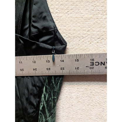 Helmut Lang Front Velvet Slip Dress Womens 2 Forest Green Sleeveless $690 NWT