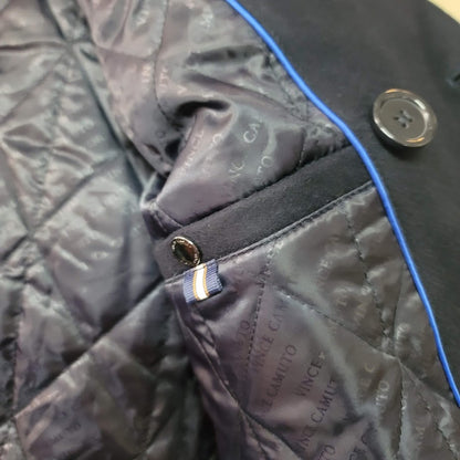 Vince Camuto XL NAVY blue nautical Peacoat lined double Breasted MENS