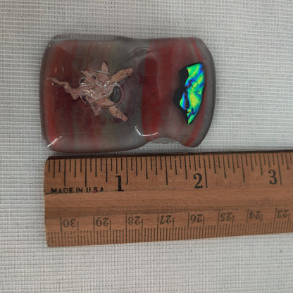 Handmade Artist Signed Glass Pendant Fairycore Pixie Dichroic Art Jewelry