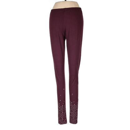 BearPaw Size XL Pants Leggings Hem detail NEW burgundy wine stretchy