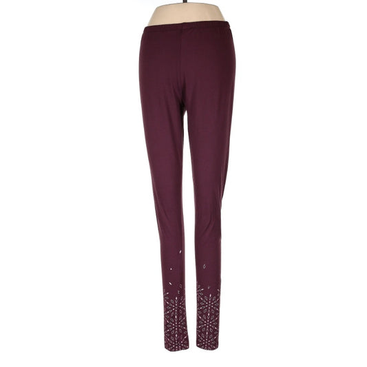 BearPaw Size XL Pants Leggings Hem detail NEW burgundy wine stretchy