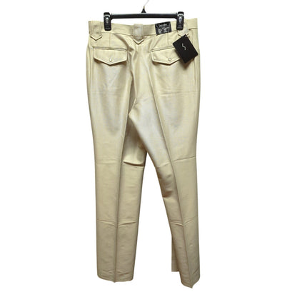 Vintage Saxifom USA Western Dress Pants Beige Polyester Ranch Cowboy 34x33