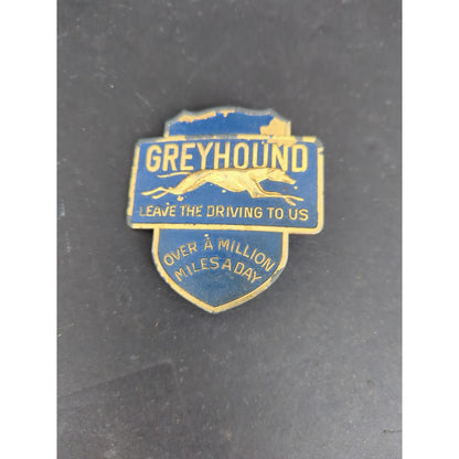 Vintage Greyhound Bus Lines Driver Cap Badge Leave The Driving To Us Metal