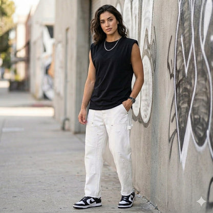 One One Six Size 2X Black Sleeveless crew neck TShirt Long underarm slit