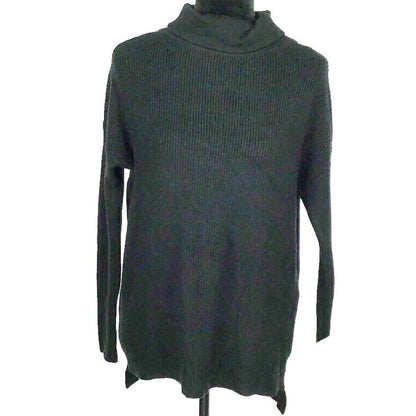 Devotion by Cyrus Ribbed Cowl/Mock Neck Pullover Sweater Sz Large in Black NWT