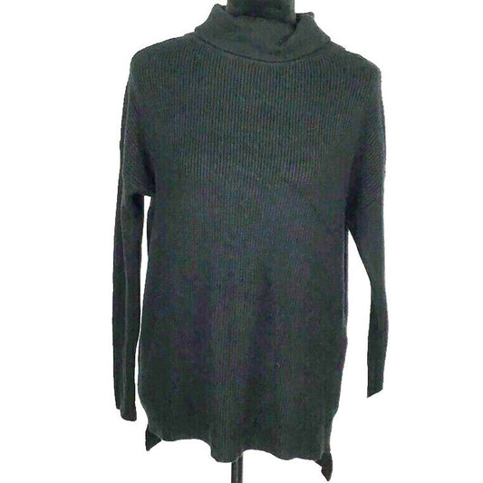 Devotion by Cyrus Ribbed Cowl/Mock Neck Pullover Sweater Sz Large in Black NWT