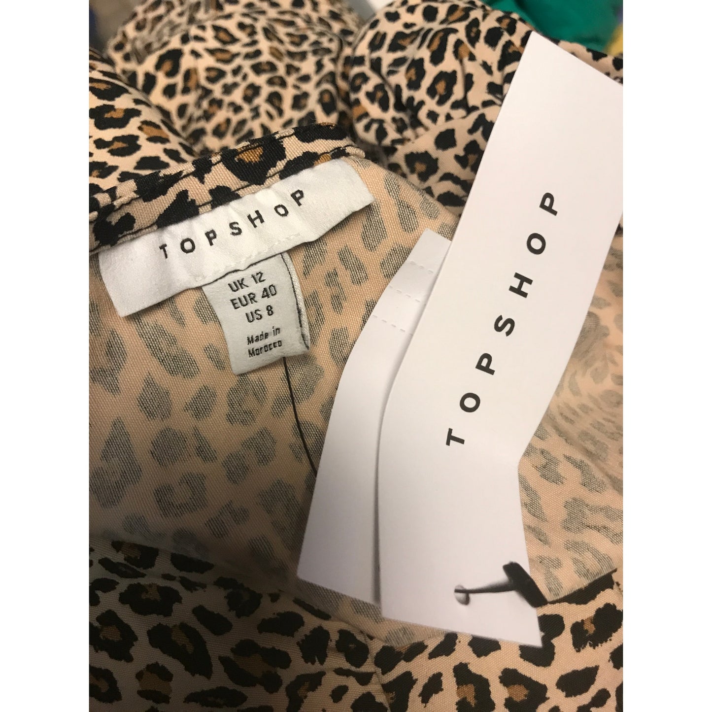 TOPSHOP Leopard CASUAL Stretch Knit Dress NEW long sleeve MINI fit flair US 6