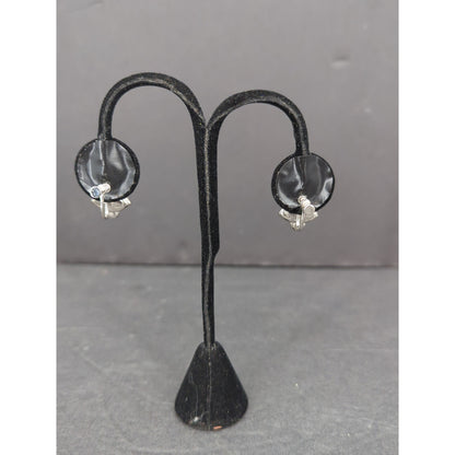 Vintage 1960s Clear Rhinestone Crystal Teardrop Bells ClipOn Dangle Drop Earring