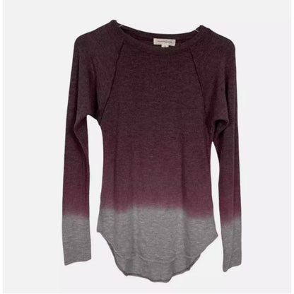 Treasure & Bond Purple Grey Ombre Long Sleeves Top Size XS New Cozy Soft