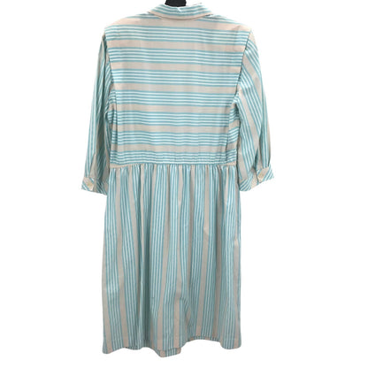 Schrader Sport Striped Blue Point Collar VINTAGE Midi Dress Modesty 18