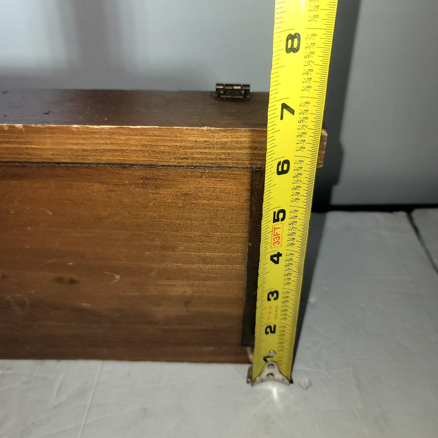 Vintage wood folk art recipe box wood