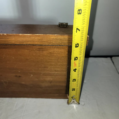 Vintage wood folk art recipe box wood