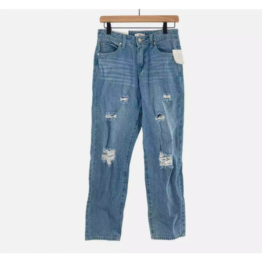 BP. Ripped High Waist Mom Jeans In Vintage Size 27 Destroyed Wash Nordstrom NEW