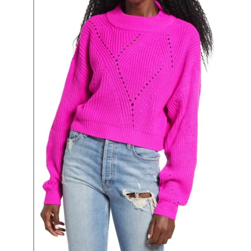 Women's Socialite Long Sleeve Pink small KNIT long sleeve NEW