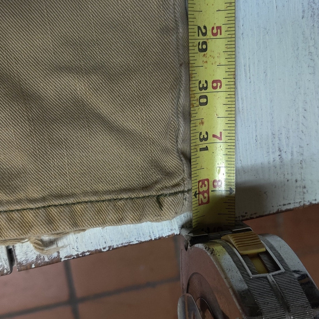 Rocawear Men Baggy Cargo Pants Y2K Hip Hop Khaki Tan Skate Streetwear Utility 38