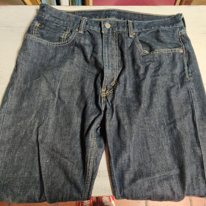 Aeropostale Mens Bootcut Distressed Jeans Y2K Skate Grunge Faded Blue Denim 36