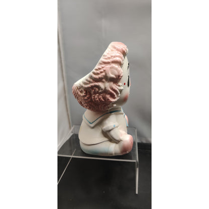 Retro MCM Kitsch Baby Doll Planter Pink Nursery Ceramic Decor Vase E4292 Rare