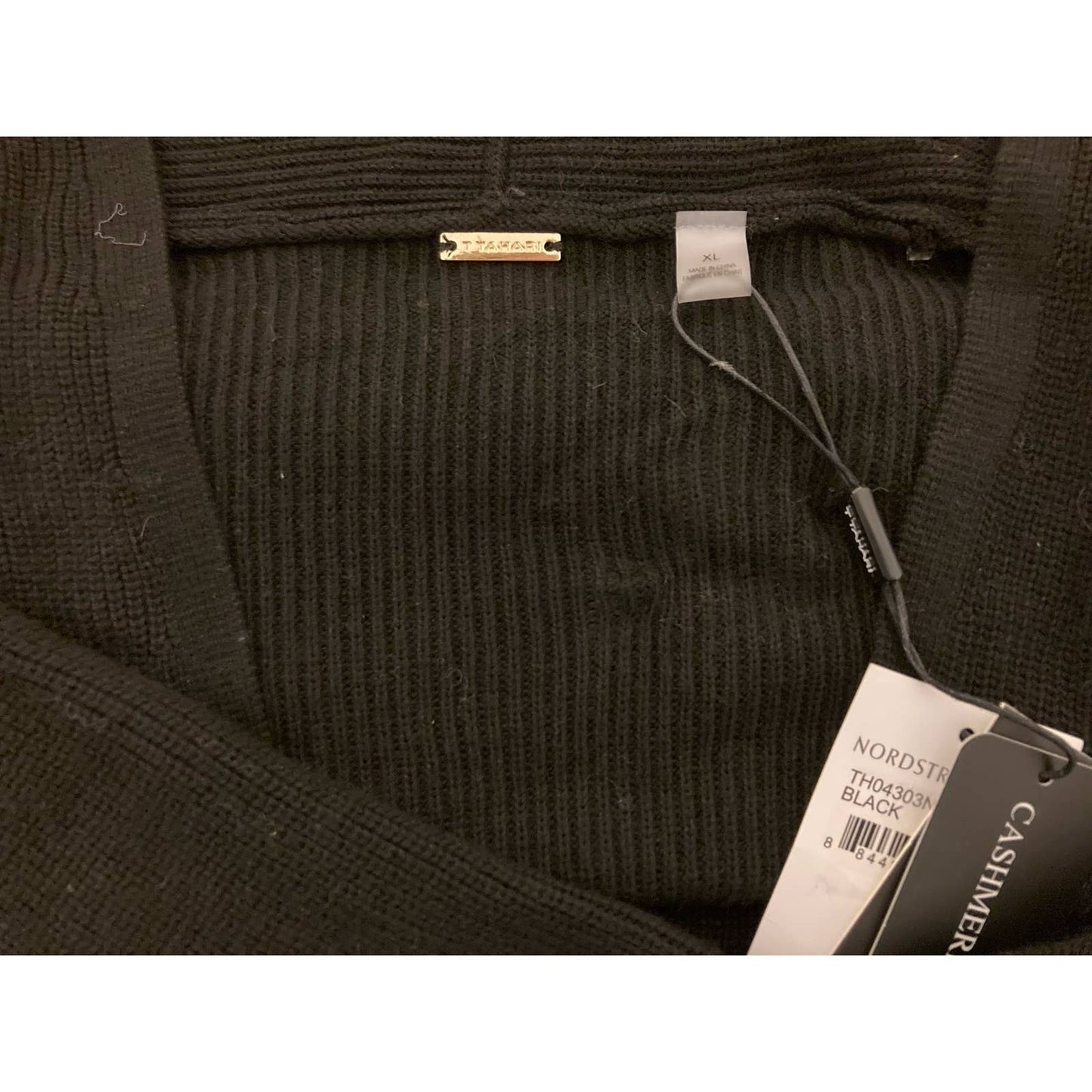 T Tahari Women's Open Front Cardigan Sweater XXSMALL Black NWT Pockets CASHMERE