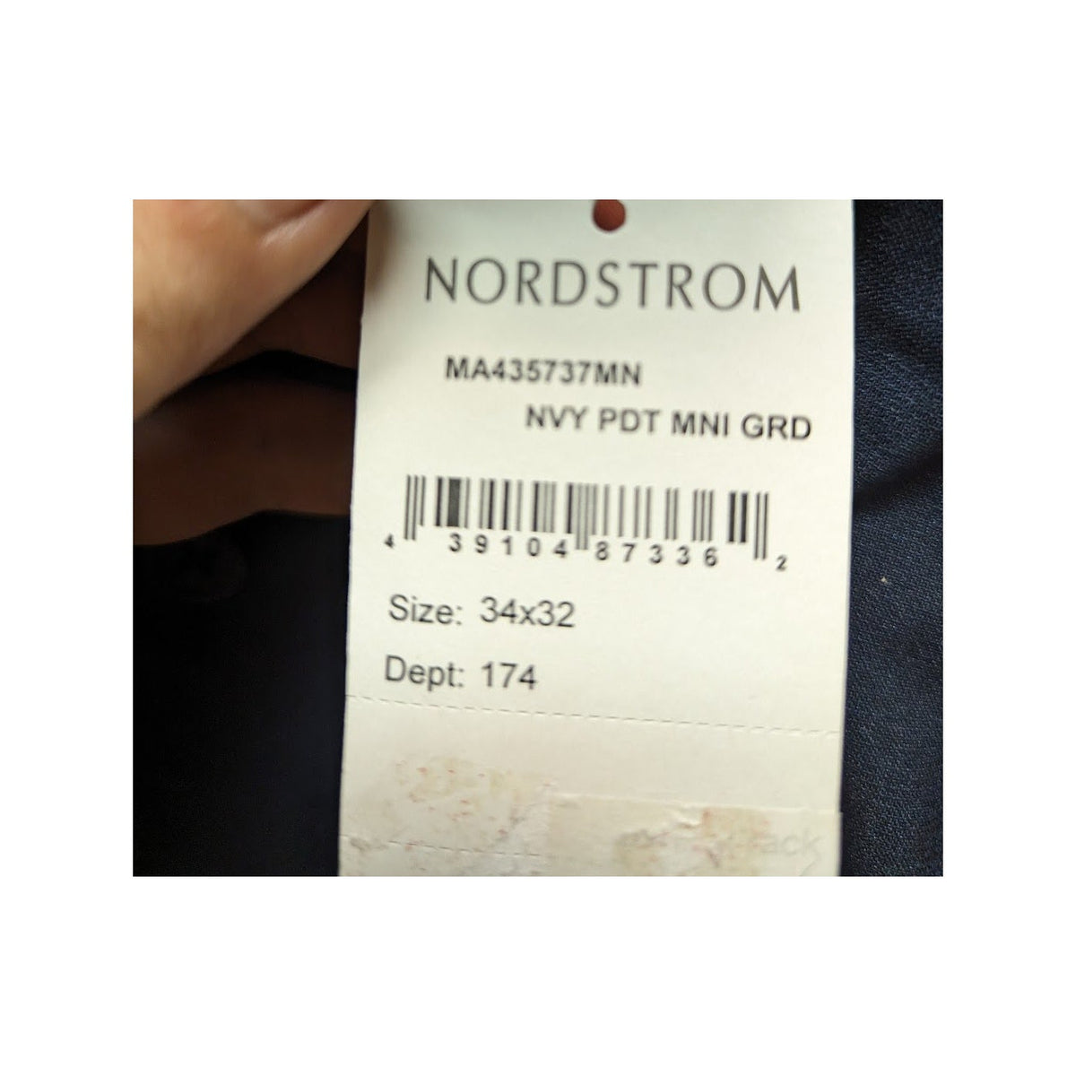 Nordstrom Rack Men Navy Flat Front Pants Slacks Dress Trouser 34" x 32" Trim Fit
